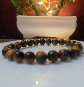 Natural Tiger\'s Eye Beads Bracelet